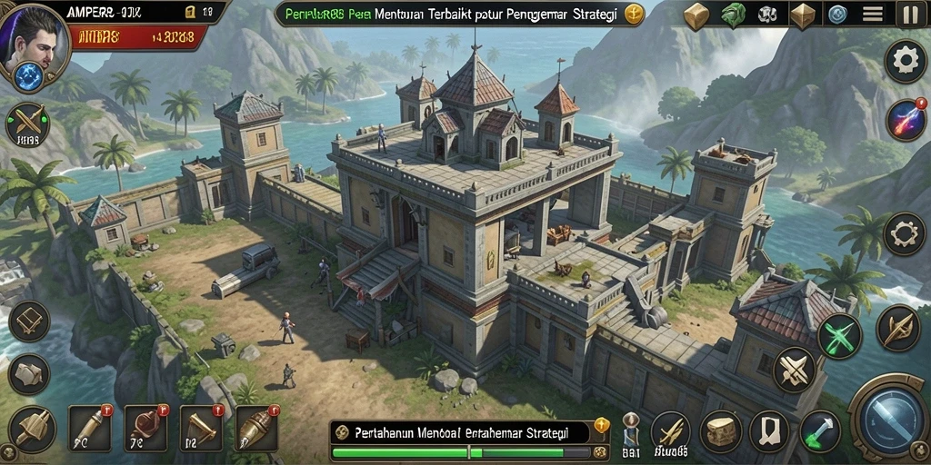 Tangkapan layar gameplay AMPER88 menampilkan pertahanan menara yang dinamis.