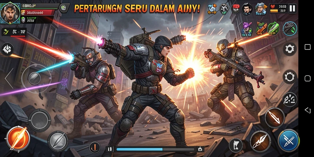 Tangkapan layar gameplay BROJP yang menampilkan pertempuran yang mendebarkan.