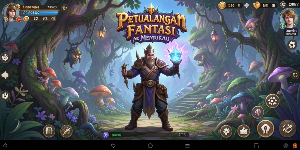Tangkapan layar utama C0077 menunjukkan karakter dalam aksi pertarungan RPG.