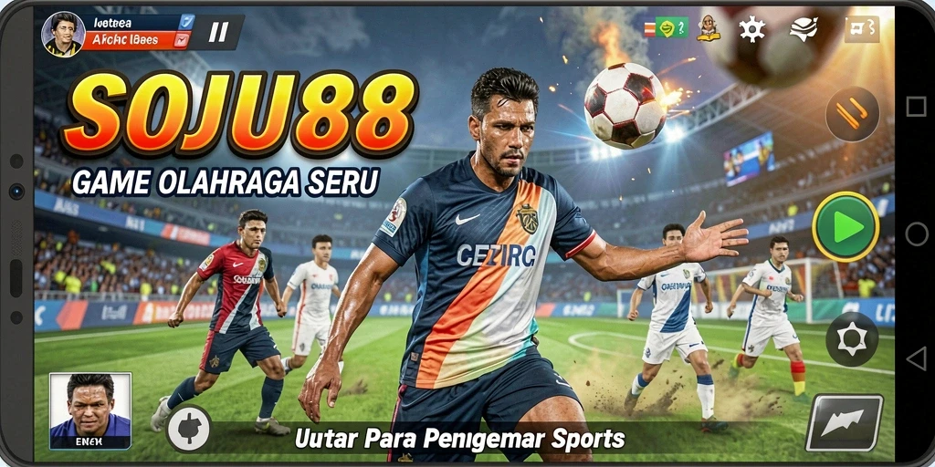 Tampilan gameplay menarik di SOJU88 dengan grafik olahraga yang menawan.